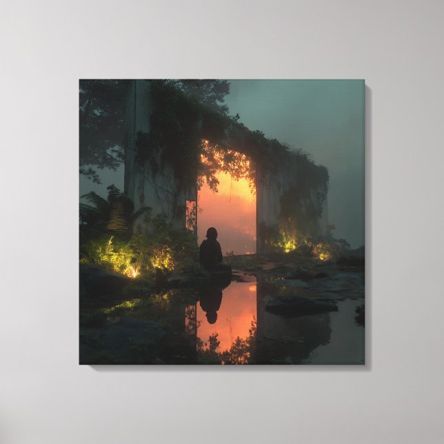 Toile Silhouette Before Fiery Ruin Sunset (Recto)