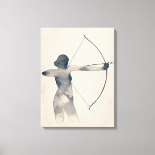 Toile Silhouette d'aquarelle d'archère