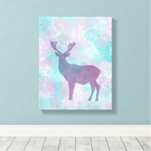 Toile Silhouette de cerf Abstrait simple Hiver Mignon Pa