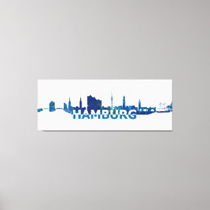 Toile Silhouette d'horizon de Hambourg