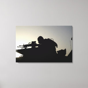 Toile Silhouette d'un Squad mitrailleur automatique d'ar