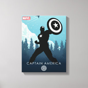 Toile Silhouette héroïque de Captain America