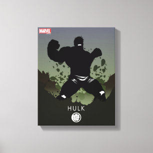 Toile Silhouette héroïque de Hulk