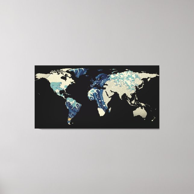 Toile Silhouette - La Grande Vague Au Large De Kanagawa (Recto)