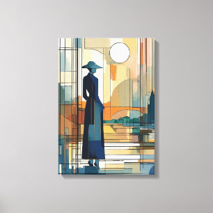 Toile Silhouette Moderne Coloré Art Enveloppé Prin