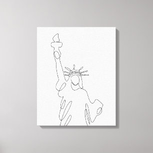 Toile Silhuette Statue de la Liberté