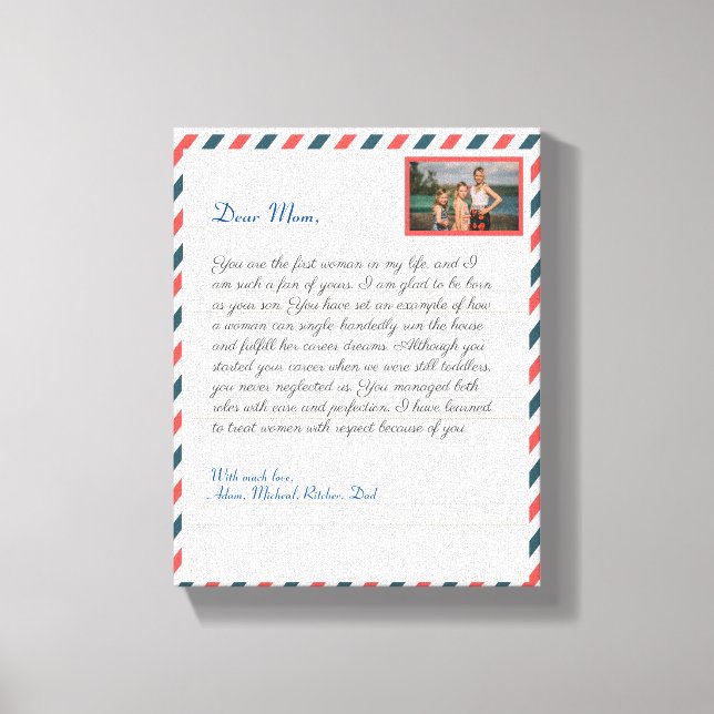 Toile Simple Flower manuscrit amour maman grand message (Recto)