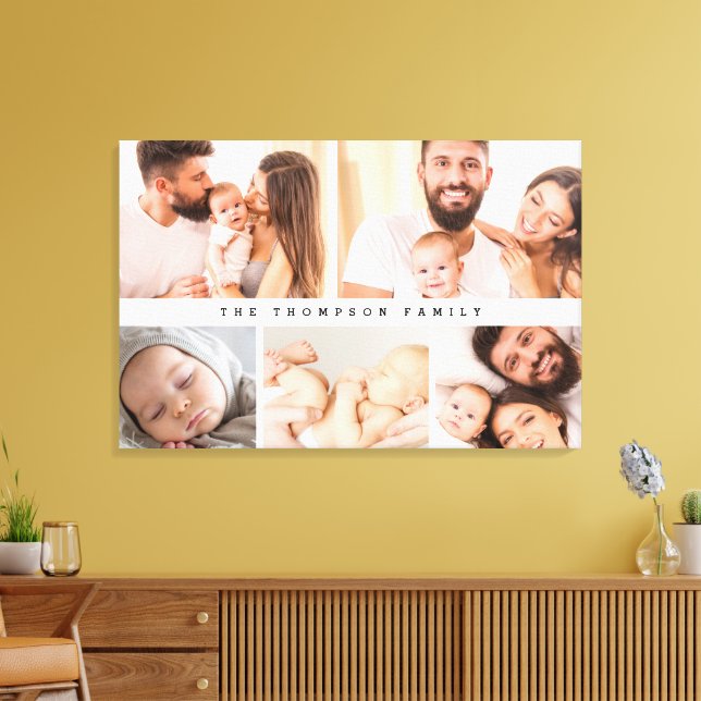 Toile Simple Modern Family Photo collage personnalisé (Insitu(Salon))