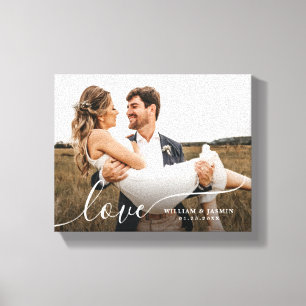 Toile Simple Romantique Photo Love Script de calligraphi