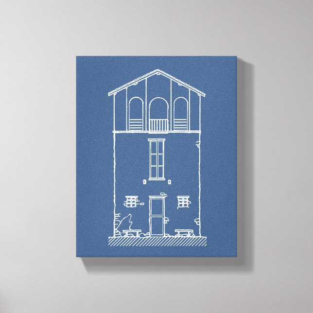 Toile Simple Rustic House Modèle moderne | bleu marine (Recto)