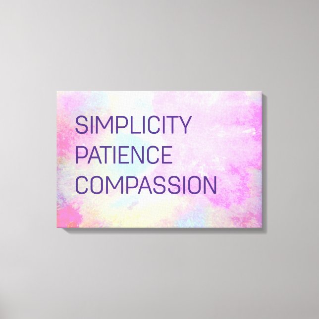 Toile Simplicité Patience Compassion Inspiration (Recto)