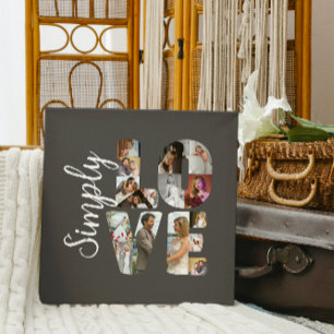 Toile Simply Love 16 Photo Collage Mariage Cadeau