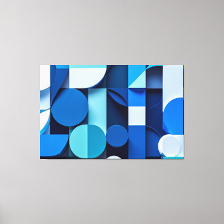 Toile Sinfonía Azul: Abstracción Geométrica