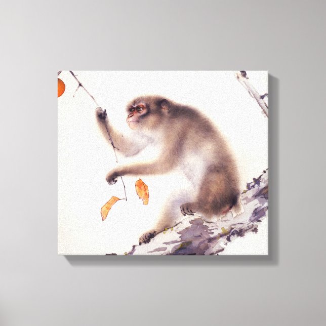 Toile Singe dans un arbre persimmon (Recto)