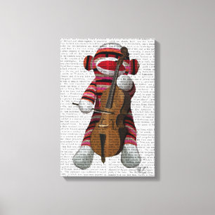 Toile Singe et violoncelle de chaussette