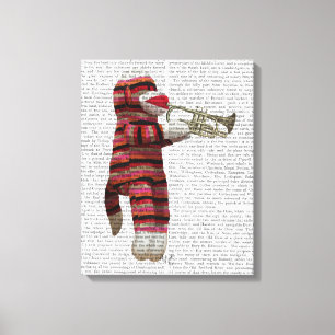 Toile Singe-Sock Jouer Trumpet