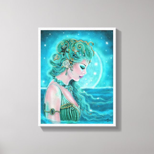 Toile Sirène Lune De Renee Lavoie (Recto)