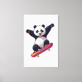 Toile Skater Panda Canvas – Skateboarding Panda Wall Art