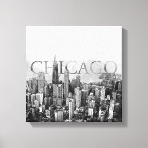 Toile Sketch de Chicago Skyline