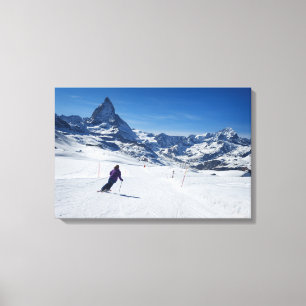Toile Ski avec Mont Matterhorn à Zermatt, Suisse