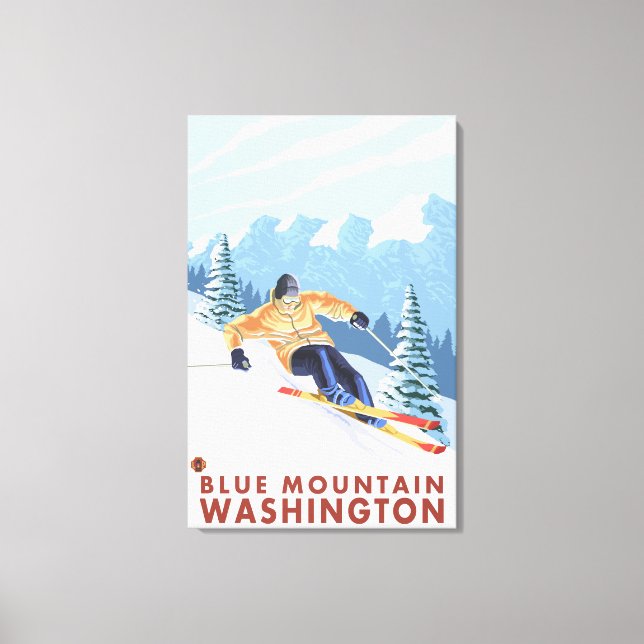 Toile Ski de neige - Blue Mountain, (Recto)