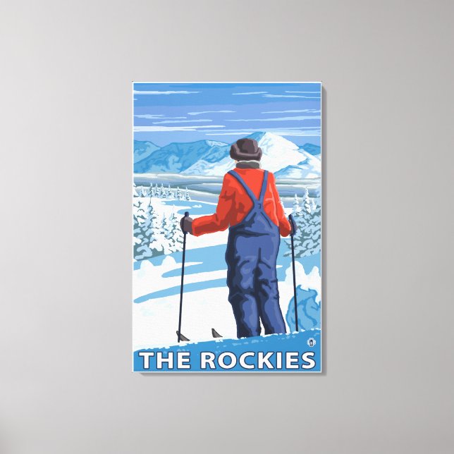 Toile Skier Admirant - Les Rocheuses (Recto)