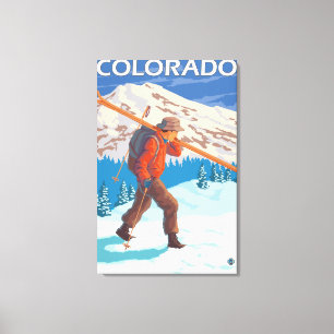 Toile Skier transportant des skisColorado