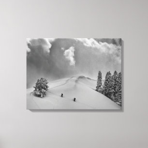 Toile Skieurs de randonnée dans la poudreuse