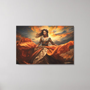 Toile Sky Dancer Portrait d'une femme robe de soie