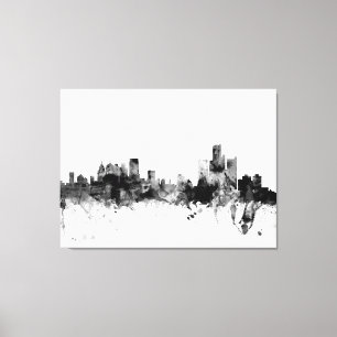Toile Skyline Detroit Michigan