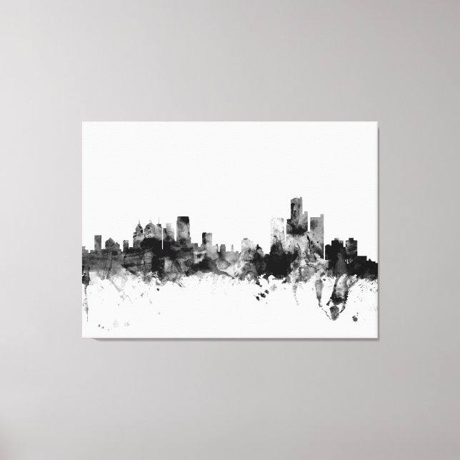 Toile Skyline Detroit Michigan (Recto)
