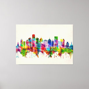 Toile Skyline Detroit Michigan