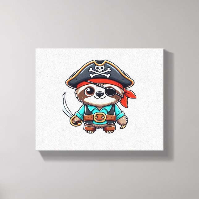 Toile Sloth Halloween Pirate Enfants Femmes Hommes Sloth (Recto)