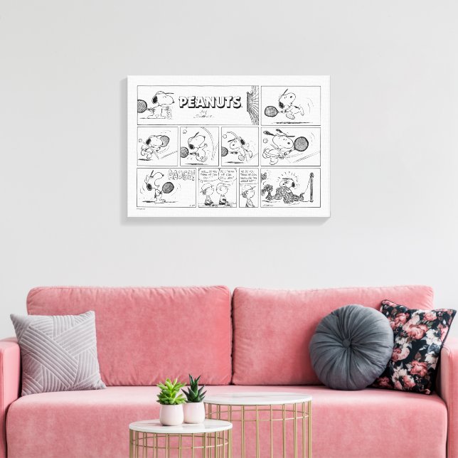 Toile Snoopy Joue Au Tennis (Insitu(Salon))