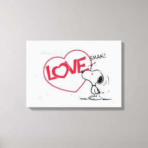 Toile Snoopy "Love" bande dessinée graphique