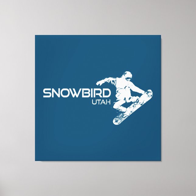 Toile Snowbird Utah Snowboardeur (Recto)