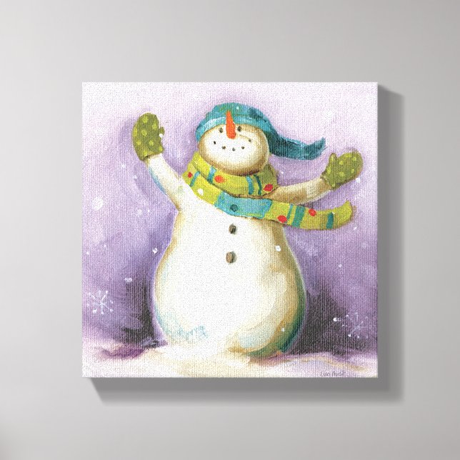 Toile Snowman avec Mittens d'hiver (Recto)