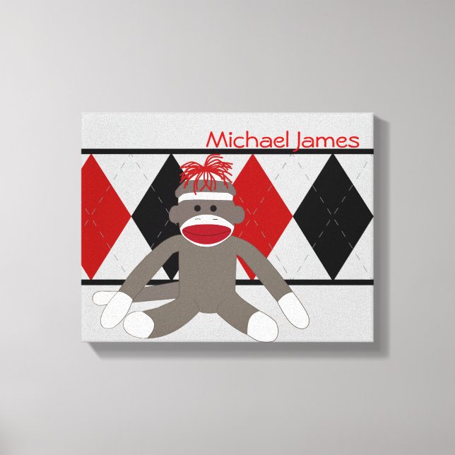 Toile Sock Monkey Personnalisé (Recto)