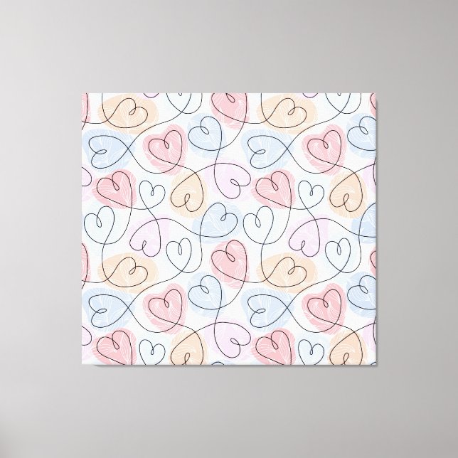 Toile Soft Hearts : Continuous Line Valentine's (Recto)