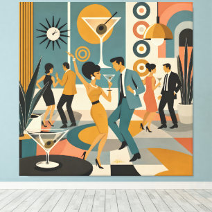Toile Soirée de danse de cocktail Martini Hippie du mili