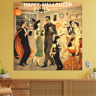 Toile Soirée Martini Halloween Rétro Milieu de Siècle 40