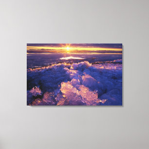 Toile Soleil brillant sur la glace