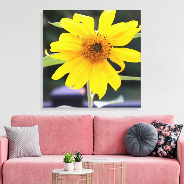 Toile Soleil brillant Tournesol jaune Gros plan de 24 po (Insitu(Salon))