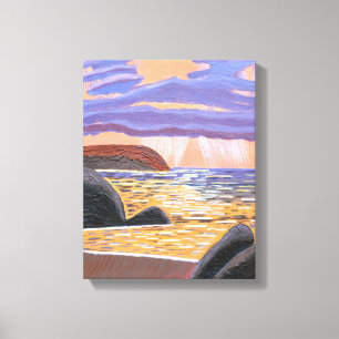 Toile Soleil couchant sur la Mer