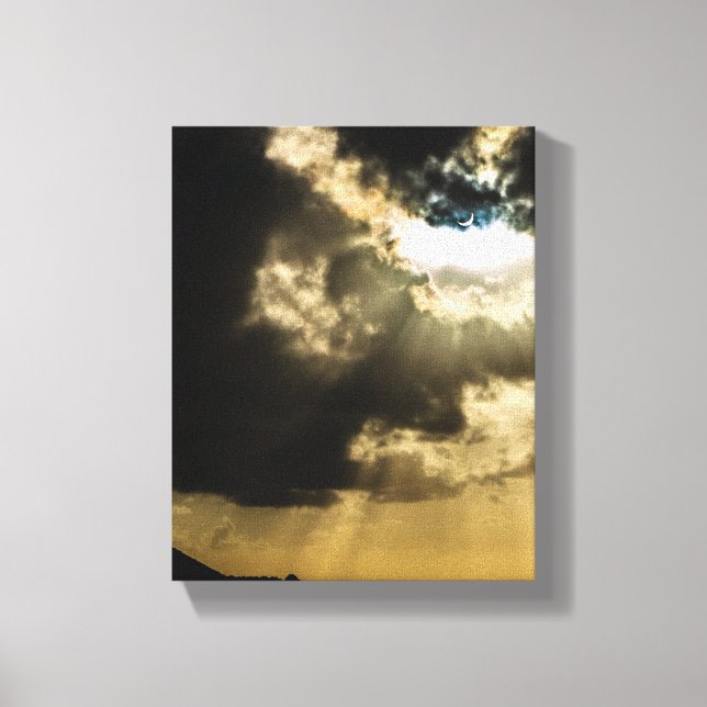 Toile Soleil croissant pendant l'éclipse solaire (Recto)