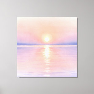 Toile Soleil de style aquarelle - Art marin