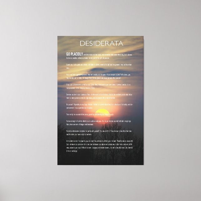 Toile Soleil d'hiver DESIDERATA (Recto)