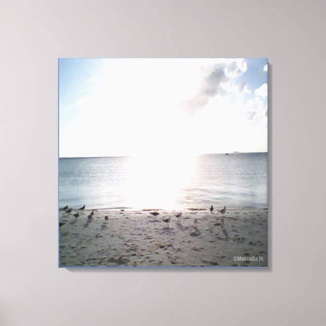 Toile Soleil Gloire À La Plage (Recto)