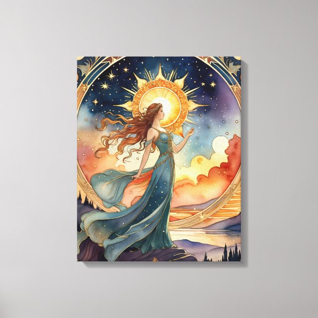 Toile soleil - tarot peinture originale inspirée (Recto)