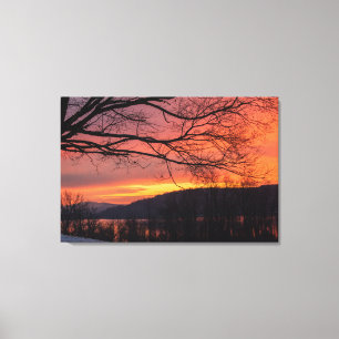 Toile Solstice d'hiver coucher du soleil